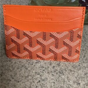 Goyard Orange and Brown Card holder.